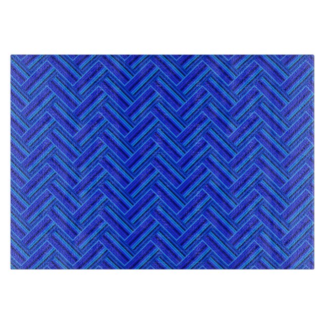 Tabla De Cortar Tejidos de doble trama de franjas azules (Anverso)