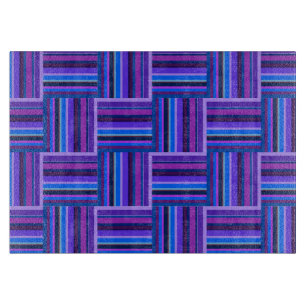 Tabla De Cortar Tejidos de rayas azules y violetas