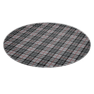 Tabla De Cortar Tela escocesa del pixel en gris con la raya roja