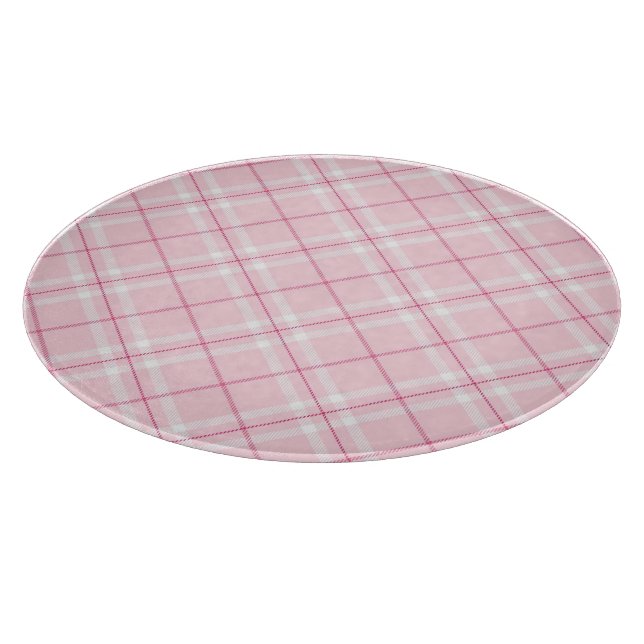 Tabla De Cortar Tela escocesa rosa clara (Borde)