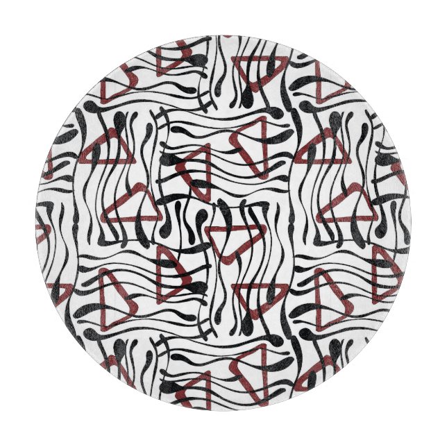 Tabla De Cortar Tela Geométrica: Diseño de patrones artísticos. (Anverso)