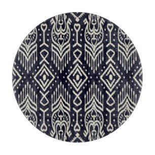 Tabla De Cortar Tela Ikat bordada: Elegancia étnica.