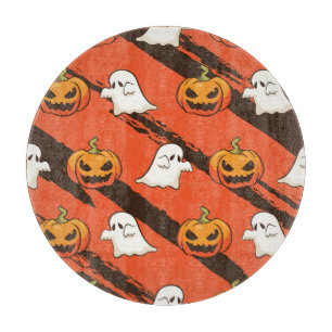 Tabla De Cortar Tema de la calabaza Halloween, patrón sin fisuras.