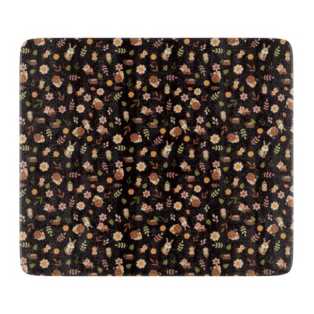 Tabla De Cortar Tema del otoño de Woodland Fox (Anverso)