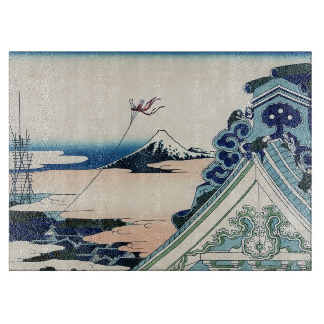 Tabla De Cortar Templo de Honganji Vista del Mt. Fuji Grabado en m (Anverso)