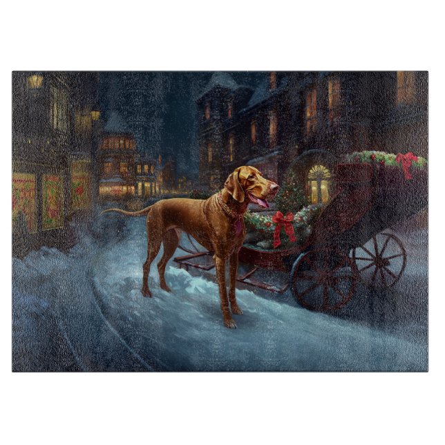 Tabla De Cortar Temporada festiva de Navidad de Vizsla (Anverso)