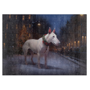 Tabla De Cortar Temporada festiva de Navidad del Bull Terrier