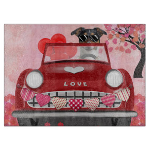 Tabla De Cortar Terranova en auto con corazones