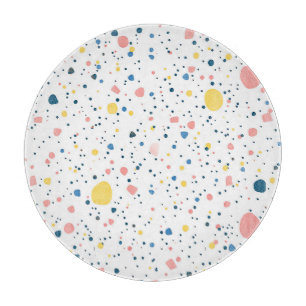 Tabla De Cortar Terrazo Moderno de Confeti con Patrón de Puntos Pa
