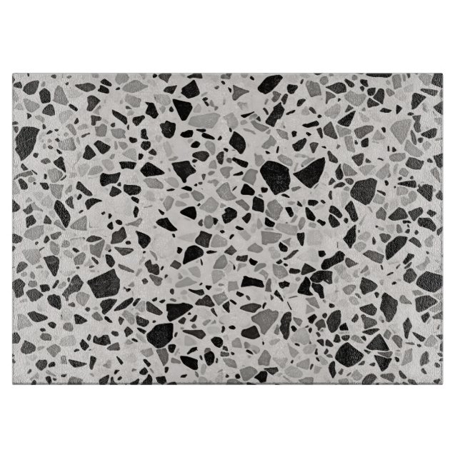 Tabla De Cortar Terrazzo negro y gris (Anverso)
