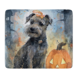 Tabla De Cortar Terrier de la Bahía de Chesapeake de Halloween con