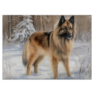 Tabla De Cortar Tervuren Belga Deja que nieve Navidad