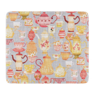 Tabla De Cortar Teteras y gris de tazas