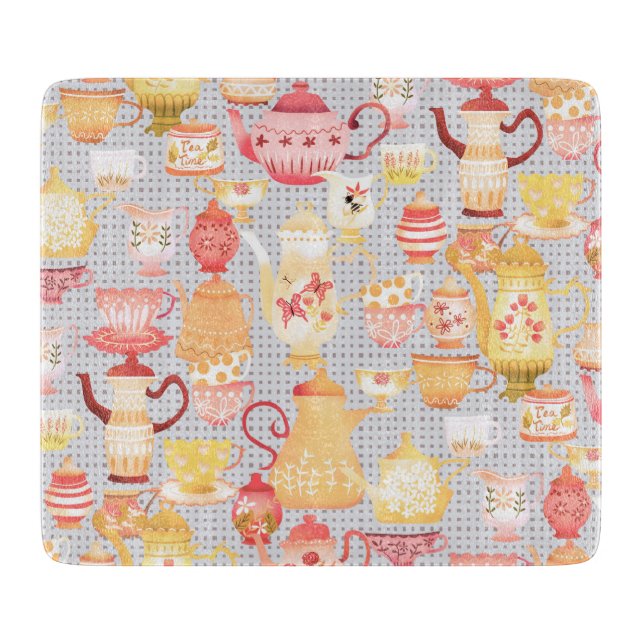 Tabla De Cortar Teteras y gris de tazas (Anverso)