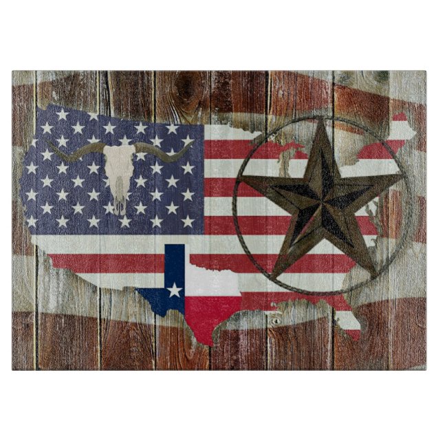 Tabla De Cortar Texas Lone Star Texas Long Horn (Anverso)