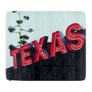Tabla De Cortar Texas Red Neon Lights USA America