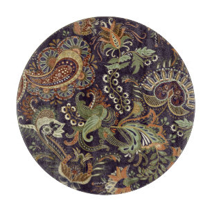 Tabla De Cortar Textil Paisley Colorful: Diseño de cosecha étnica