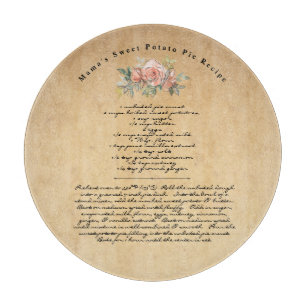 Tabla De Cortar Texto de la receta de mamá: Personalizado de la he