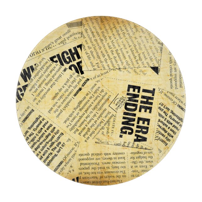 Tabla De Cortar Texto de periódico con papel antiguo (Anverso)