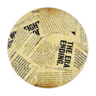 Tabla De Cortar Texto de periódico con papel antiguo