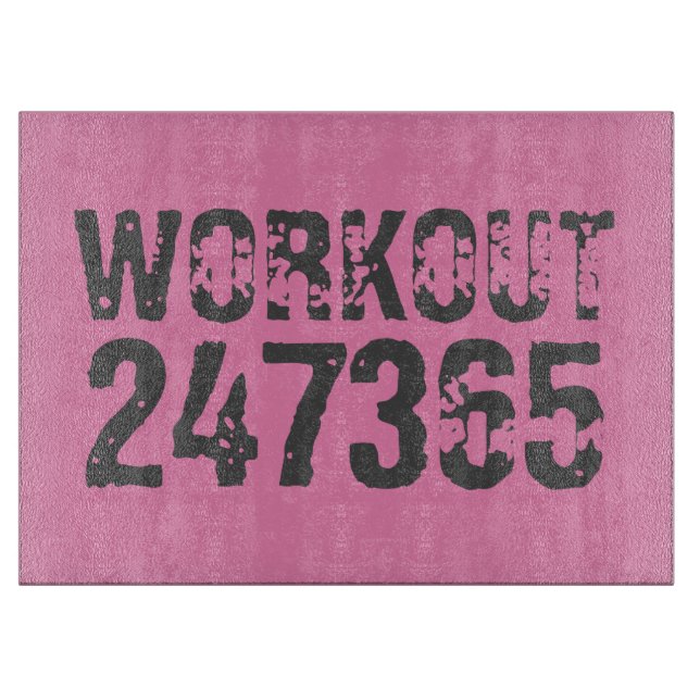 Tabla De Cortar Texto desgastado y raspado Workout 247365 rosa (Anverso)
