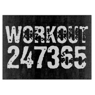 Tabla De Cortar Texto grabado y desgastado Workout 247365 white
