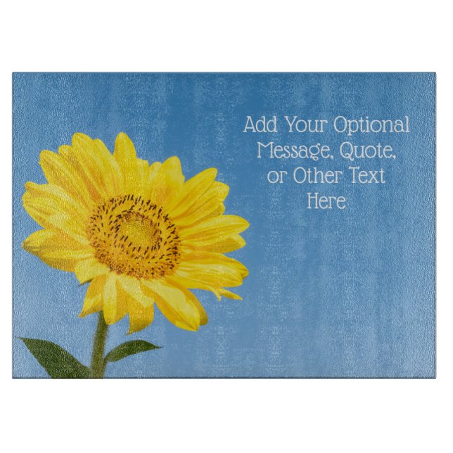 Tabla De Cortar texto personalizado Girasol (Anverso)