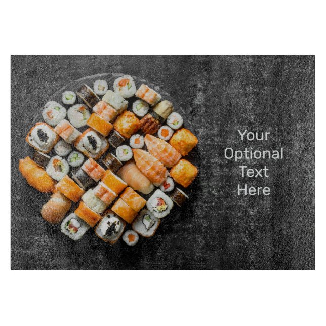 Tabla De Cortar texto personalizado Sushi Platter (Anverso)