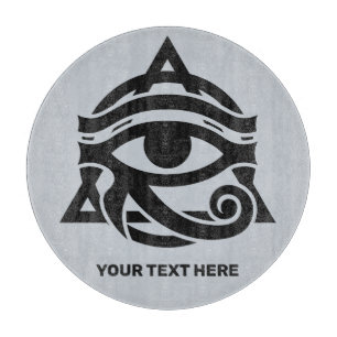Tabla De Cortar Texto personalizado y el ojo de color de Horus