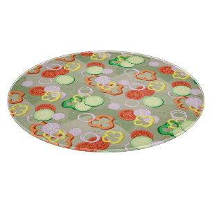 Tabla De Cortar Textos Con Trozos De Verduras
