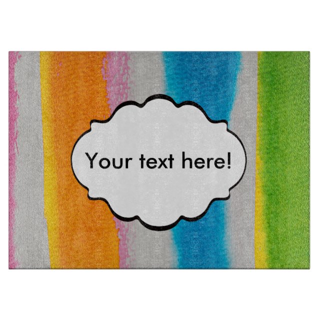 Tabla De Cortar Textura de rayas de acuarela (Anverso)