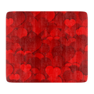 Tabla De Cortar Textura del corazón rojo