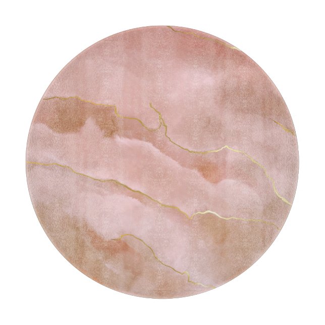 Tabla De Cortar Textura rosa de oro de mármol líquido (Anverso)
