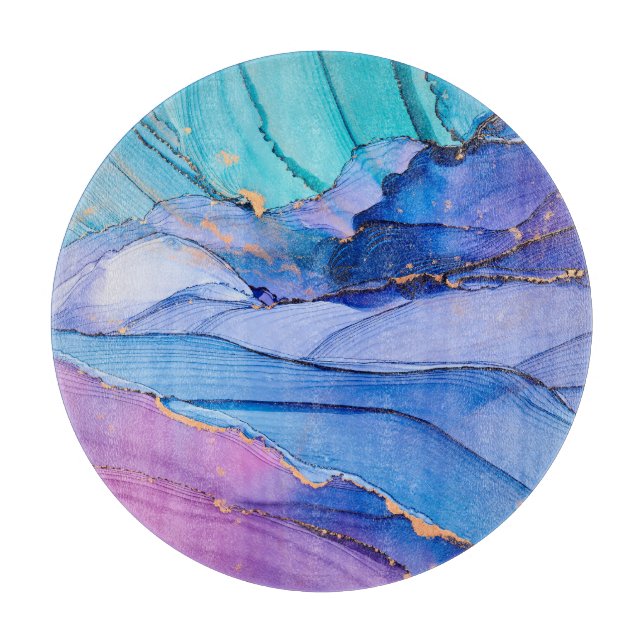 Tabla De Cortar Texturas fluidas y arte abstracto de lujo. (Anverso)