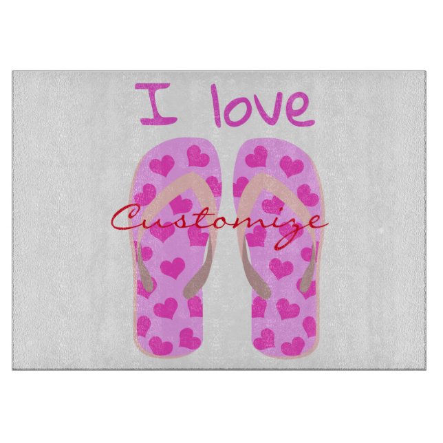 Tabla De Cortar Thunder_Cove con Flip-Flops rosa (Anverso)