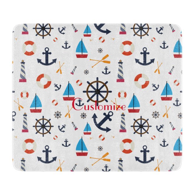 Tabla De Cortar Thunder_Cove de tema náutico (Anverso)