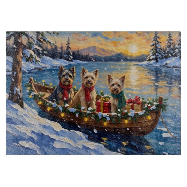 Tabla De Cortar Tibetan Terrier Christmas Boat Holiday (Anverso)