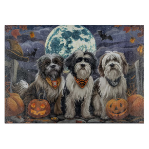 Tabla De Cortar Tibetan Terrier Halloween Espeluznante