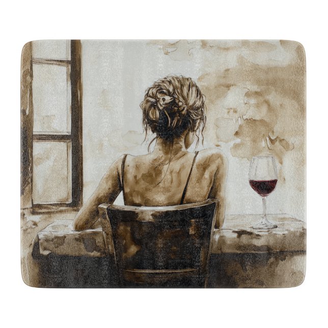 Tabla De Cortar Tiempo de vino (Anverso)