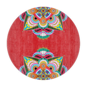 Tabla De Cortar Tiger Dragon Mandala Cristal Corte