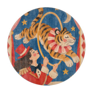 Tabla De Cortar Tigre de circo vintage y divertido Funhaus de doma