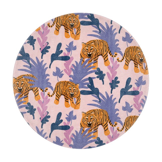Tabla De Cortar Tigres tropicales patrón de cosecha de selva (Anverso)
