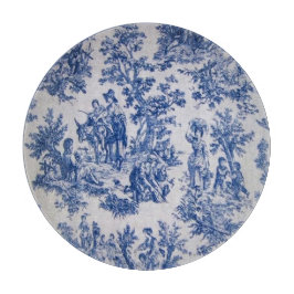 Tabla De Cortar Tile de jouy azul y blanco elegante