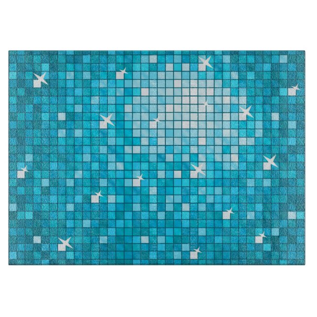 Tabla De Cortar Tiles de disco azul (Anverso)