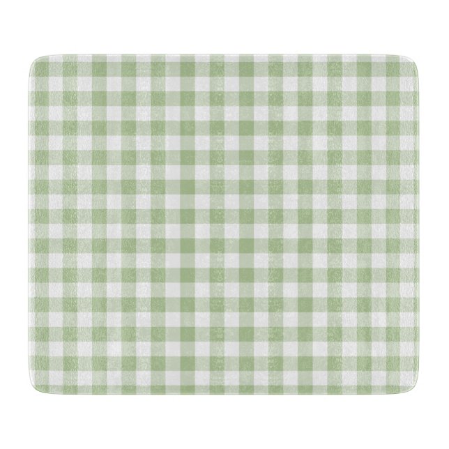 Tabla De Cortar Tiny Sage and White Gingham (Anverso)