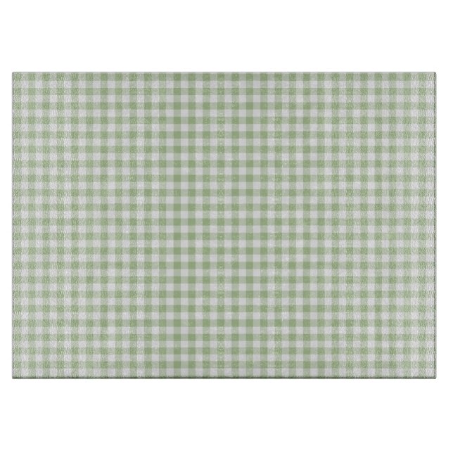 Tabla De Cortar Tiny Sage and White Gingham (Anverso)