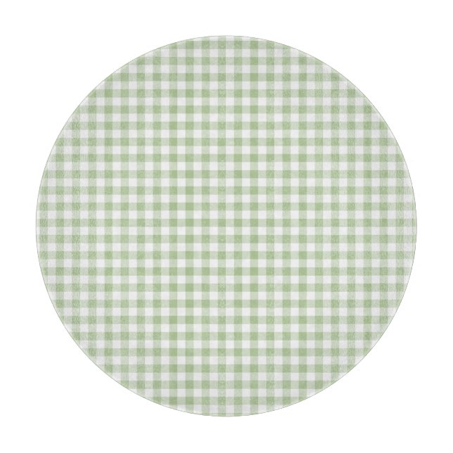 Tabla De Cortar Tiny Sage and White Gingham (Anverso)