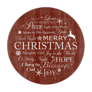 Tabla De Cortar Tipografía de palabras de Navidad