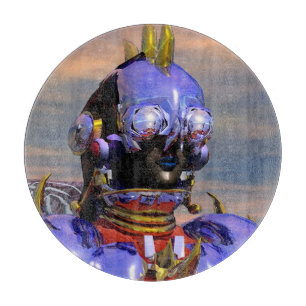 Tabla De Cortar TITAN CYBORG PORTRAIT Ciencia Ficción Azul,Scifi