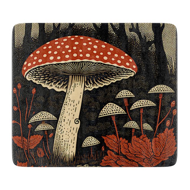 Tabla De Cortar Toadstools Rojos - Amanita Muscaria (Anverso)